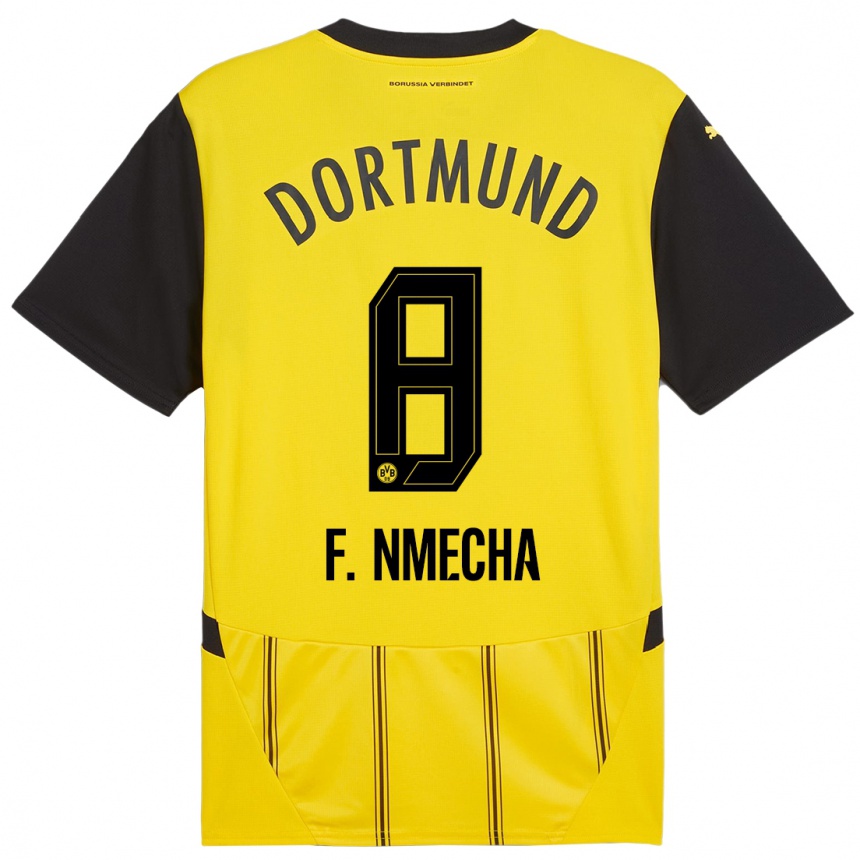 Kids Football Felix Nmecha #8 Yellow Black Home Jersey 2024/25 T-Shirt Australia