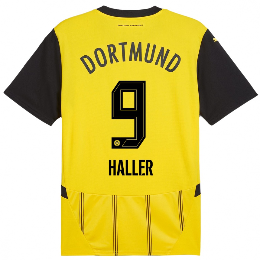 Kids Football Sebastien Haller #9 Yellow Black Home Jersey 2024/25 T-Shirt Australia