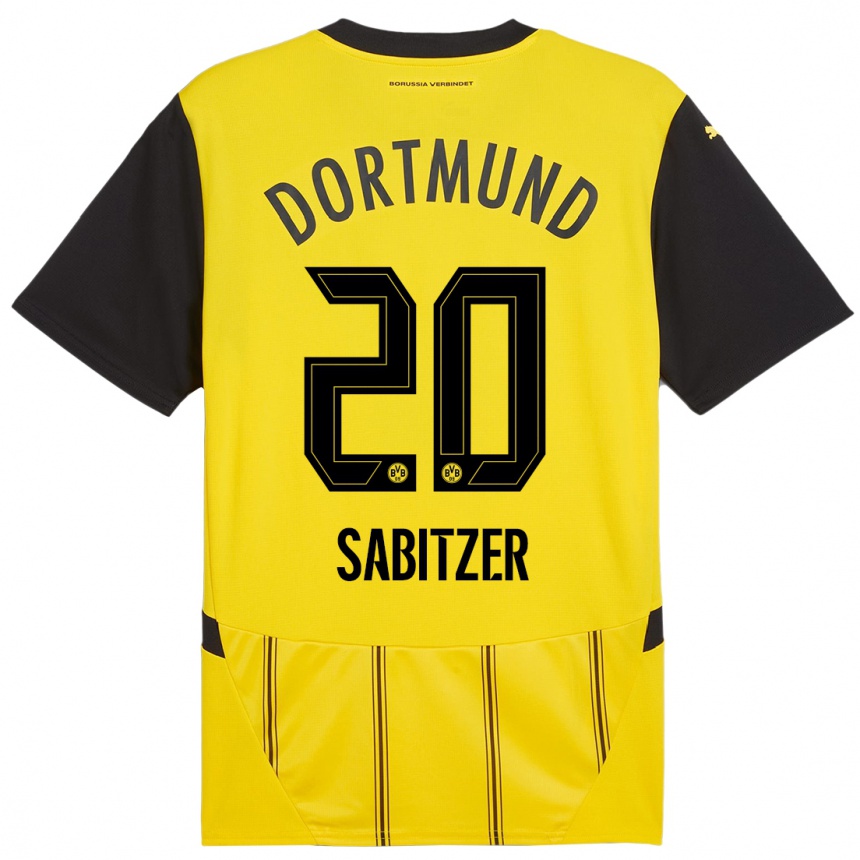 Kids Football Marcel Sabitzer #20 Yellow Black Home Jersey 2024/25 T-Shirt Australia