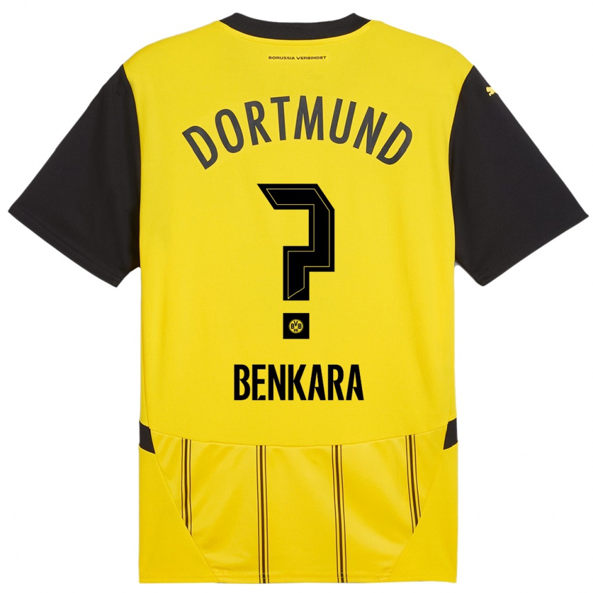 Kids Football Elias Benkara #0 Yellow Black Home Jersey 2024/25 T-Shirt Australia