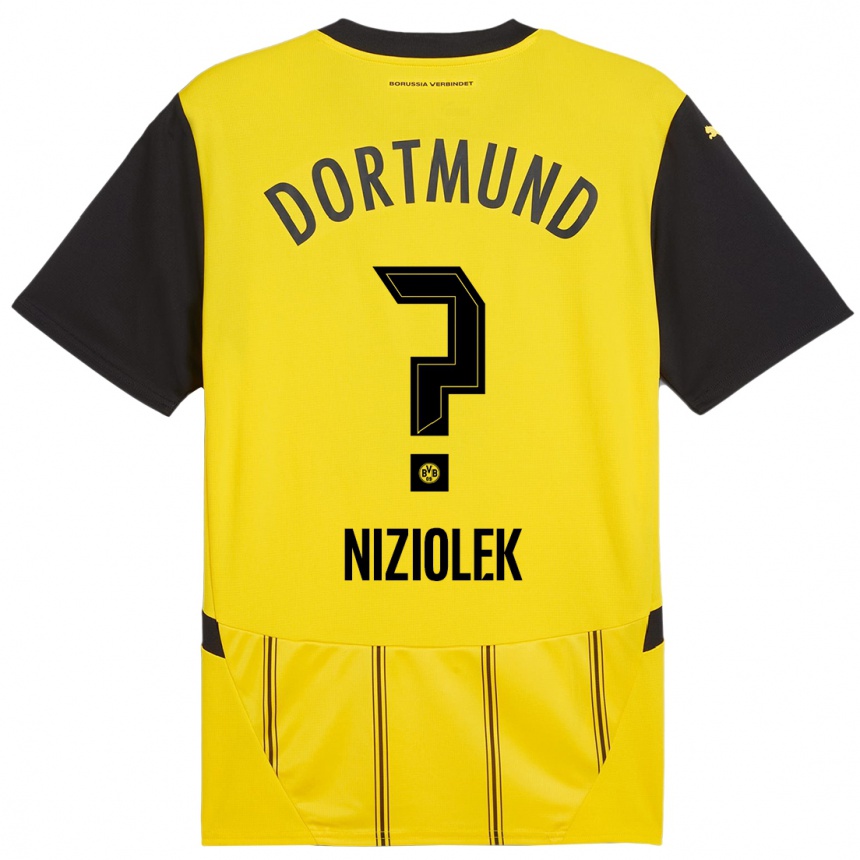 Kids Football Alex Niziolek #0 Yellow Black Home Jersey 2024/25 T-Shirt Australia