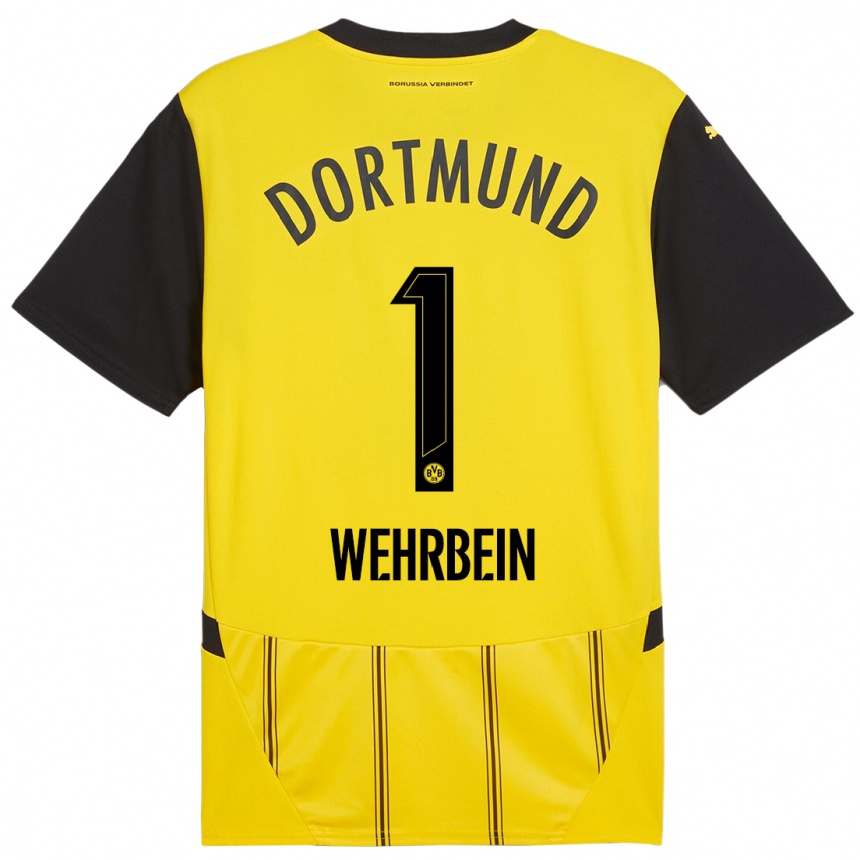 Kids Football Jan-Mattis Wehrbein #1 Yellow Black Home Jersey 2024/25 T-Shirt Australia