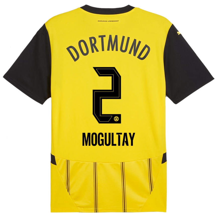 Kids Football Baran Mogultay #2 Yellow Black Home Jersey 2024/25 T-Shirt Australia