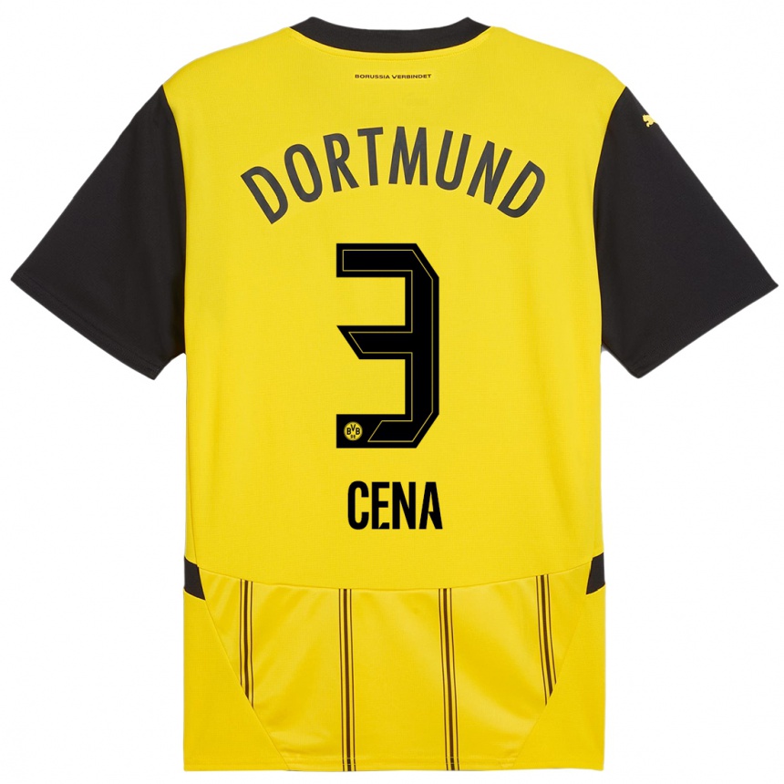 Kids Football Valon Cena #3 Yellow Black Home Jersey 2024/25 T-Shirt Australia