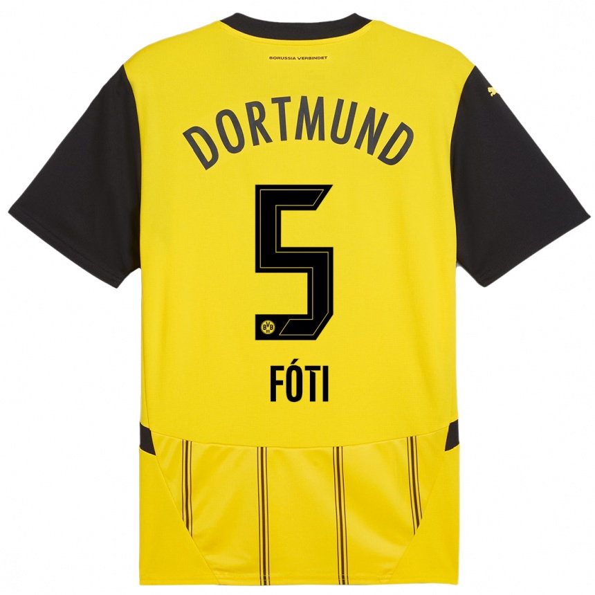 Kids Football António Fóti #5 Yellow Black Home Jersey 2024/25 T-Shirt Australia