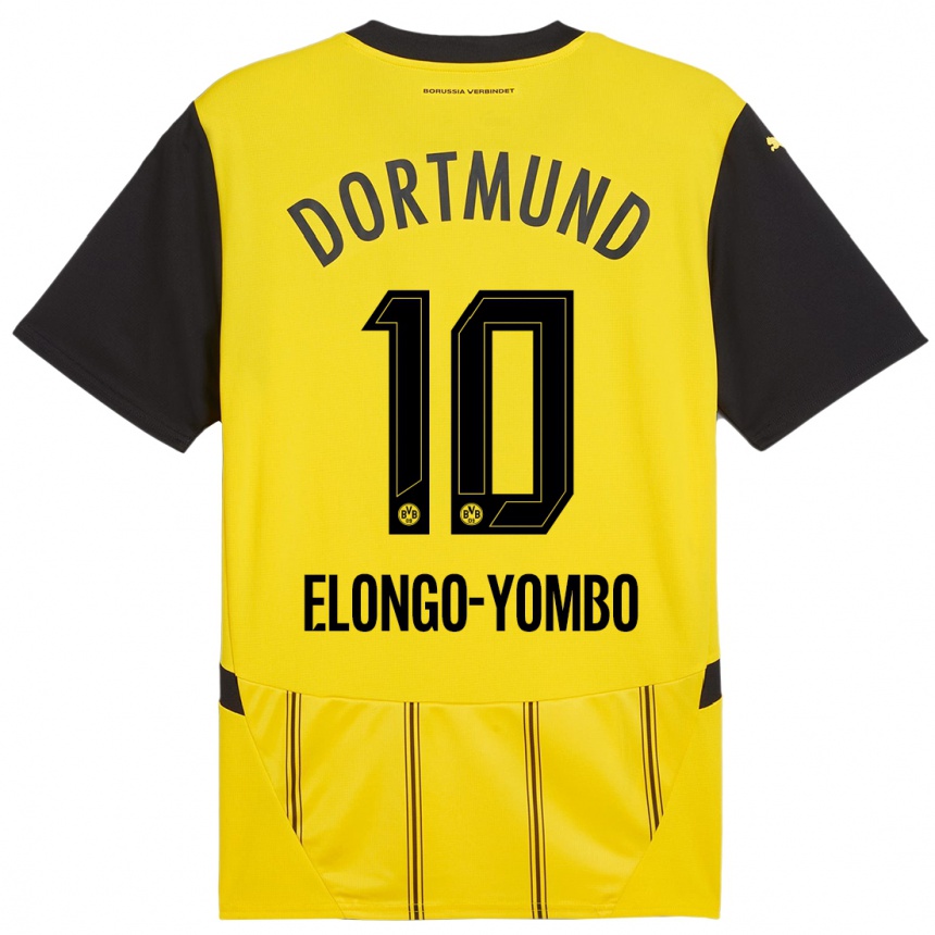 Kids Football Rodney Elongo-Yombo #10 Yellow Black Home Jersey 2024/25 T-Shirt Australia