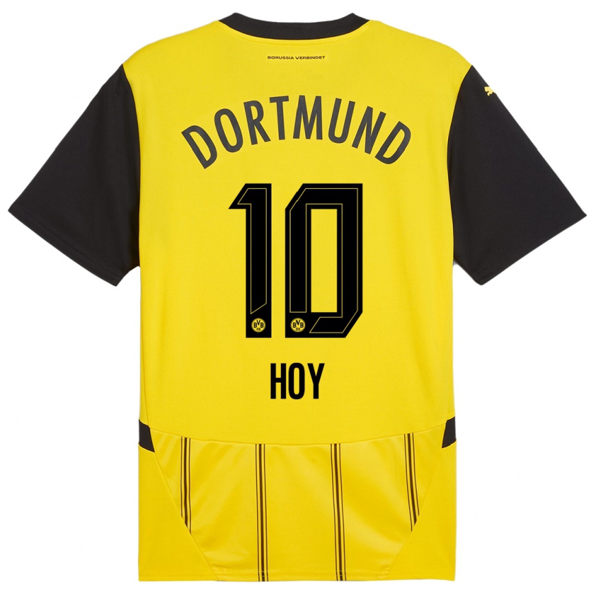 Kids Football Justin Hoy #10 Yellow Black Home Jersey 2024/25 T-Shirt Australia