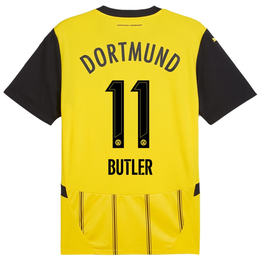 Kids Football Justin Butler #11 Yellow Black Home Jersey 2024/25 T-Shirt Australia