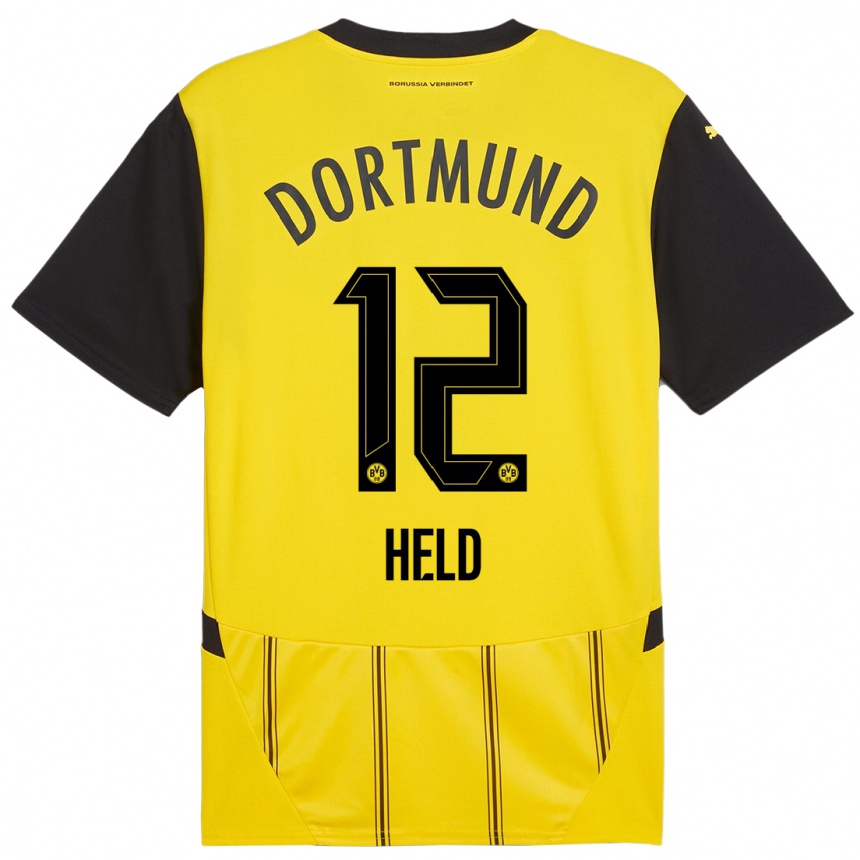 Kids Football Aaron Held #12 Yellow Black Home Jersey 2024/25 T-Shirt Australia