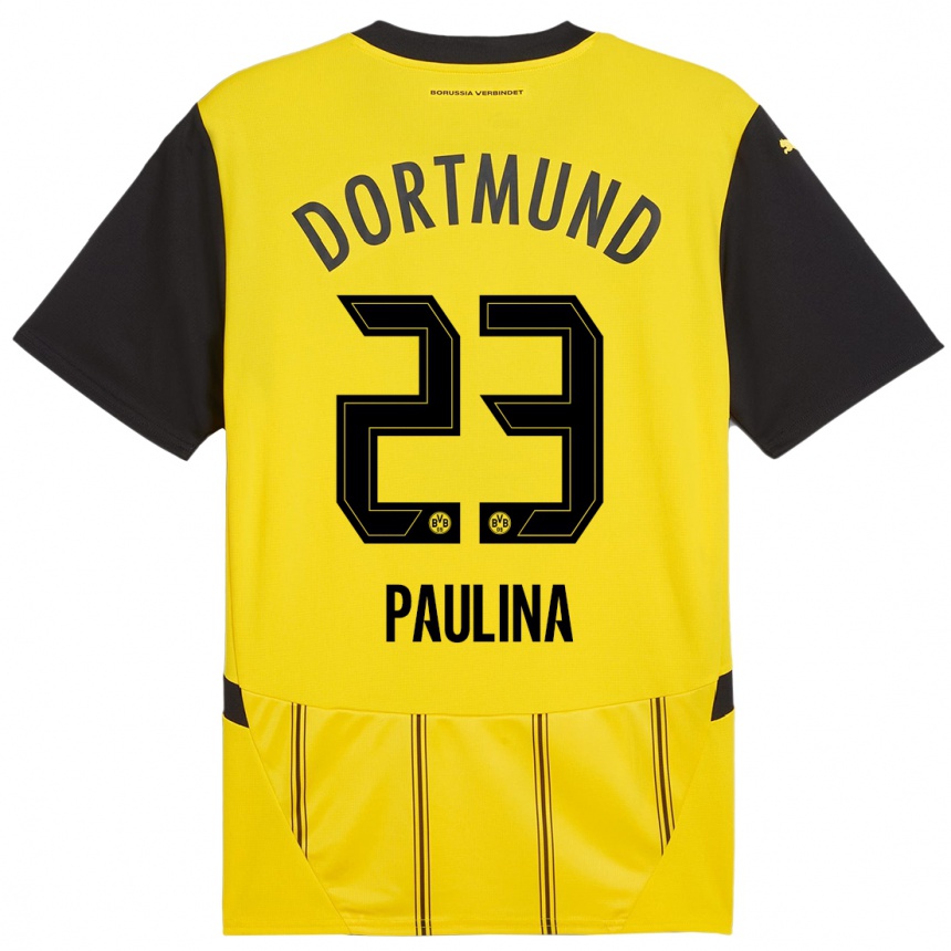 Kids Football Jordi Paulina #23 Yellow Black Home Jersey 2024/25 T-Shirt Australia