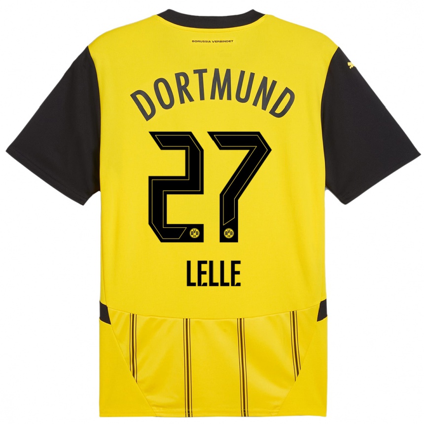 Kids Football David Lelle #27 Yellow Black Home Jersey 2024/25 T-Shirt Australia