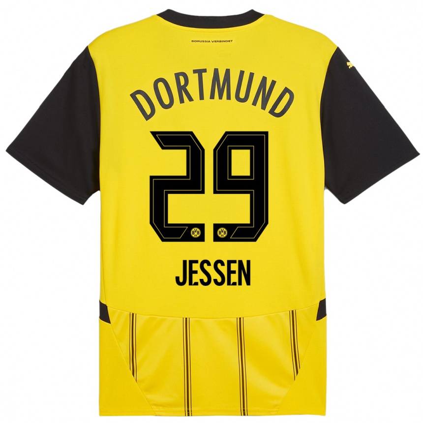 Kids Football Niklas Jessen #29 Yellow Black Home Jersey 2024/25 T-Shirt Australia