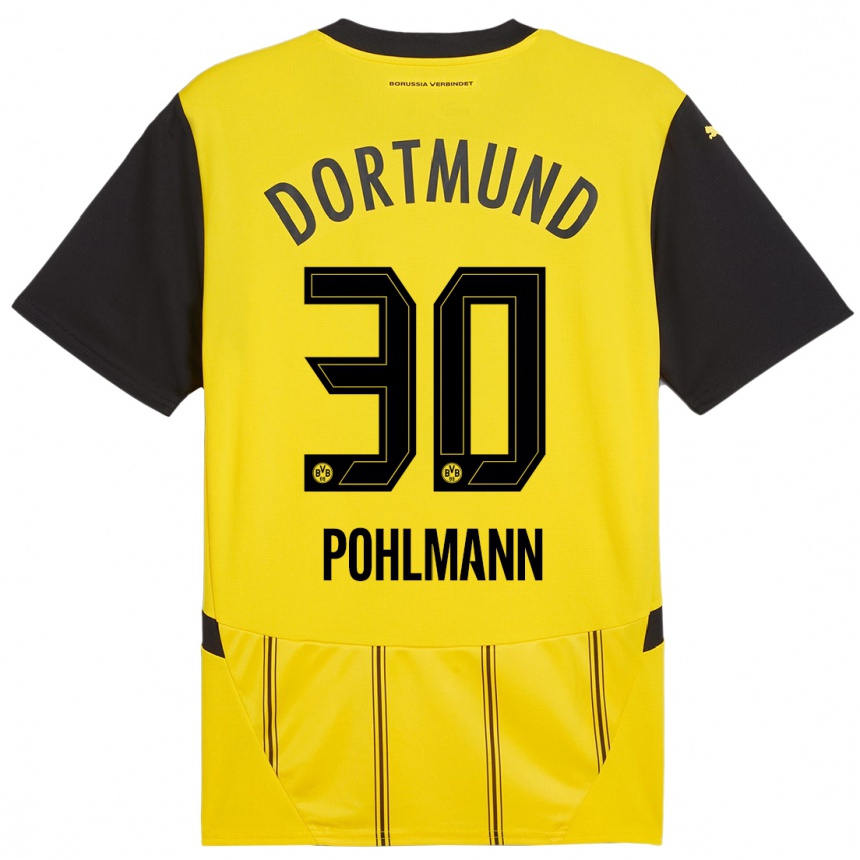 Kids Football Ole Pohlmann #30 Yellow Black Home Jersey 2024/25 T-Shirt Australia