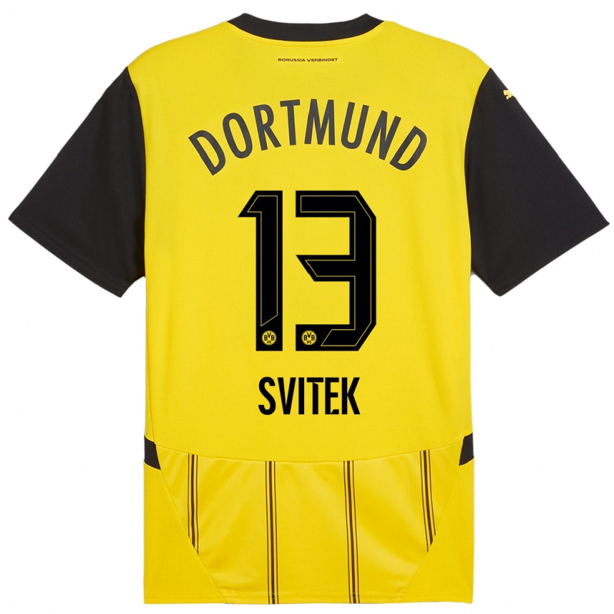 Kids Football Leon Svitek #13 Yellow Black Home Jersey 2024/25 T-Shirt Australia