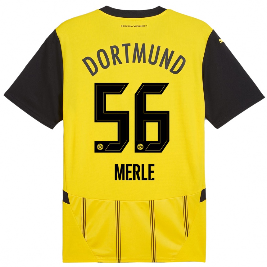 Kids Football Albers Merle #56 Yellow Black Home Jersey 2024/25 T-Shirt Australia