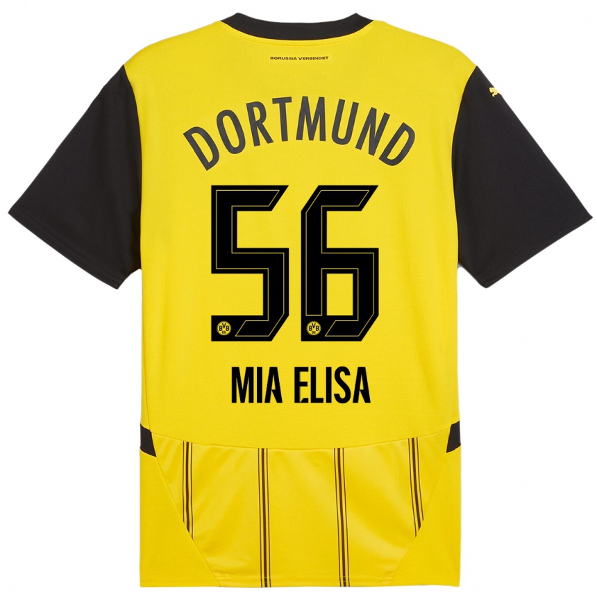 Kids Football Bomnuter Mia Elisa #56 Yellow Black Home Jersey 2024/25 T-Shirt Australia