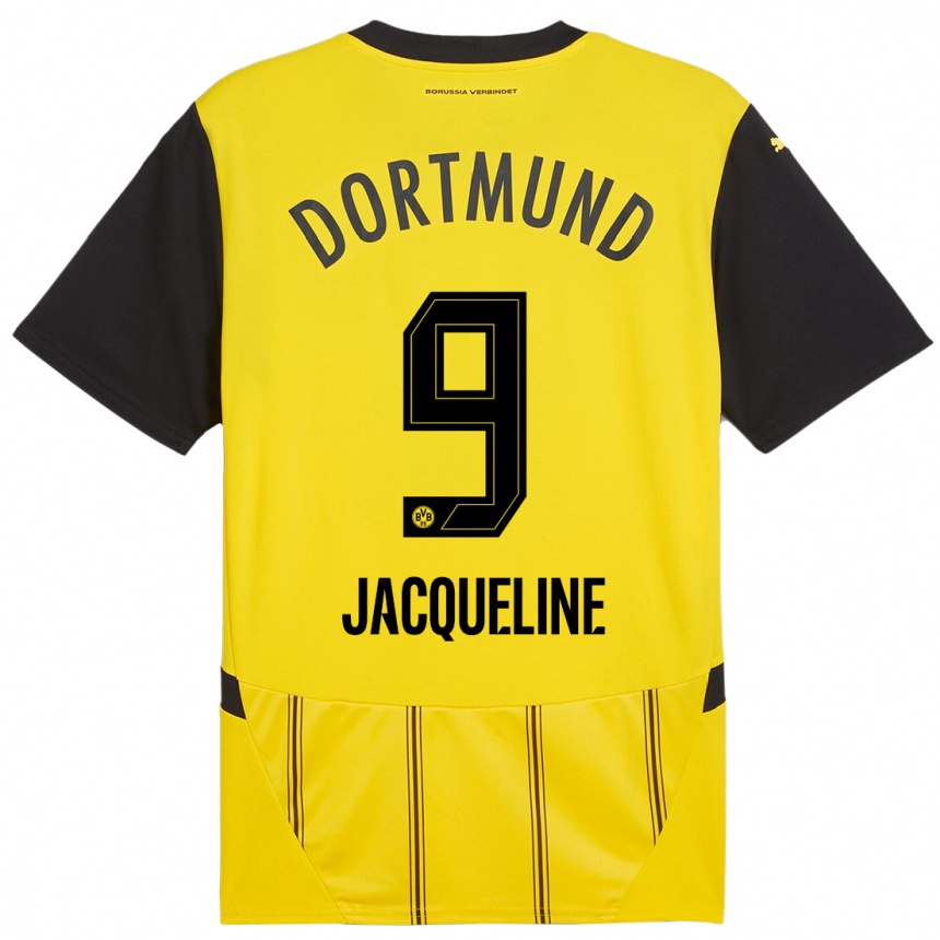 Kids Football Moreno Jacqueline #9 Yellow Black Home Jersey 2024/25 T-Shirt Australia