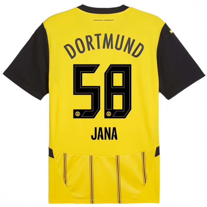 Kids Football Nordberg Jana #58 Yellow Black Home Jersey 2024/25 T-Shirt Australia