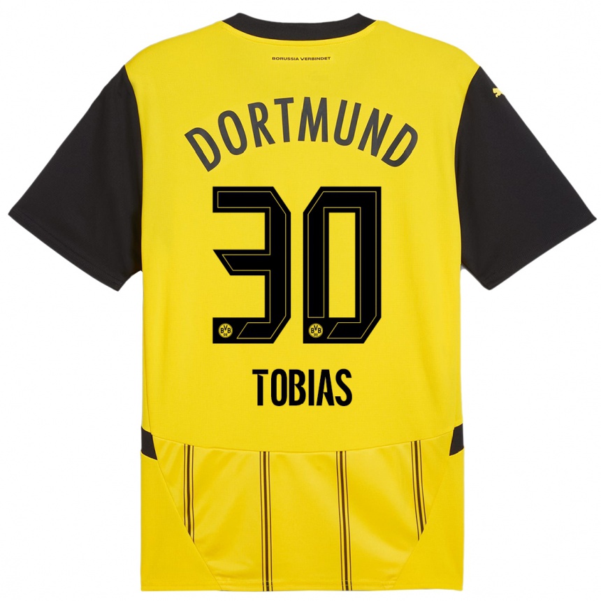 Kids Football Vogt Tobias #30 Yellow Black Home Jersey 2024/25 T-Shirt Australia