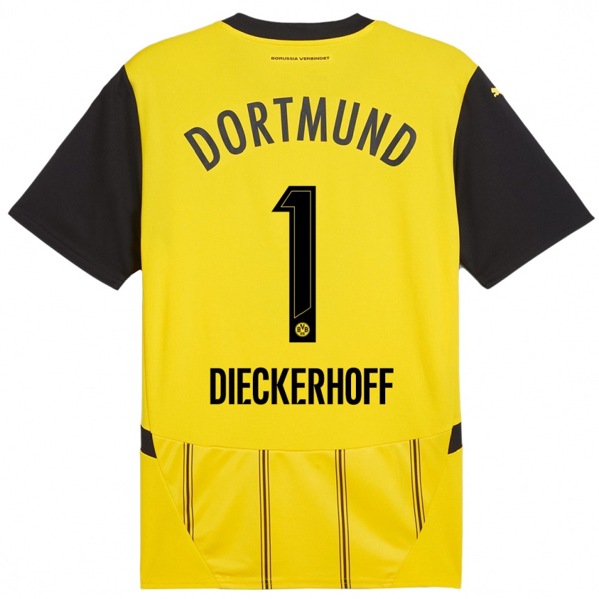 Kids Football Max Dieckerhoff #1 Yellow Black Home Jersey 2024/25 T-Shirt Australia