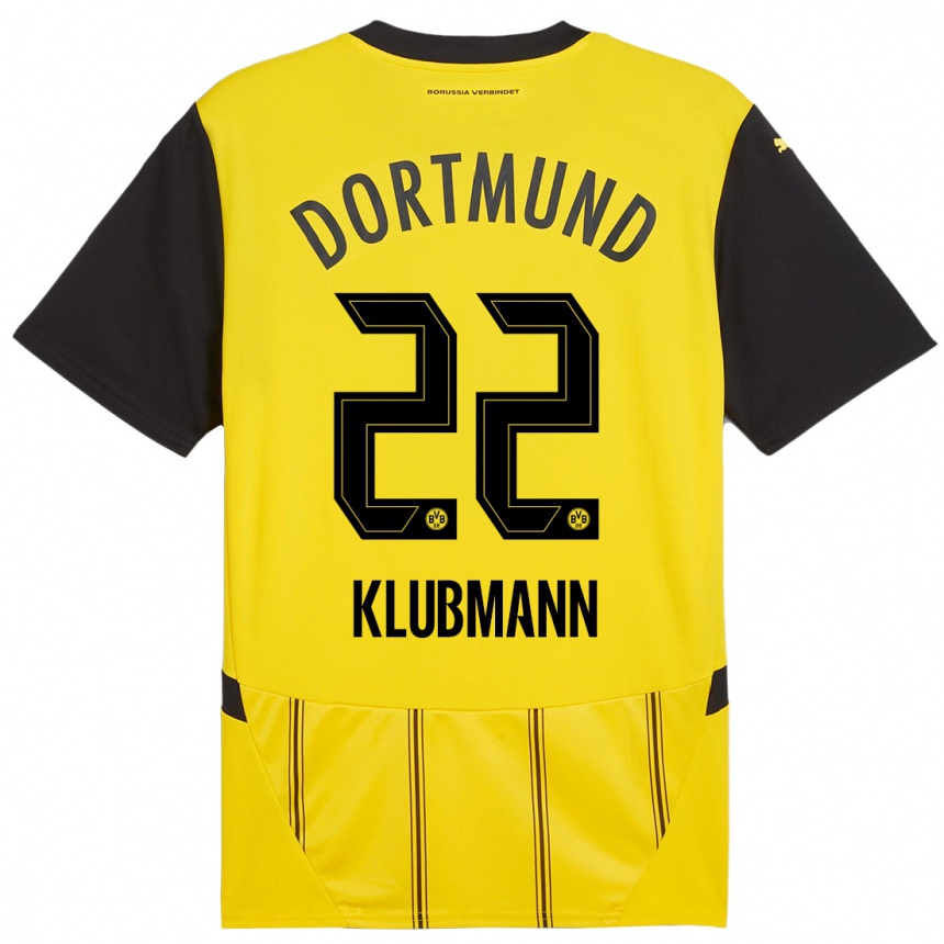 Kids Football Leon Klubmann #22 Yellow Black Home Jersey 2024/25 T-Shirt Australia