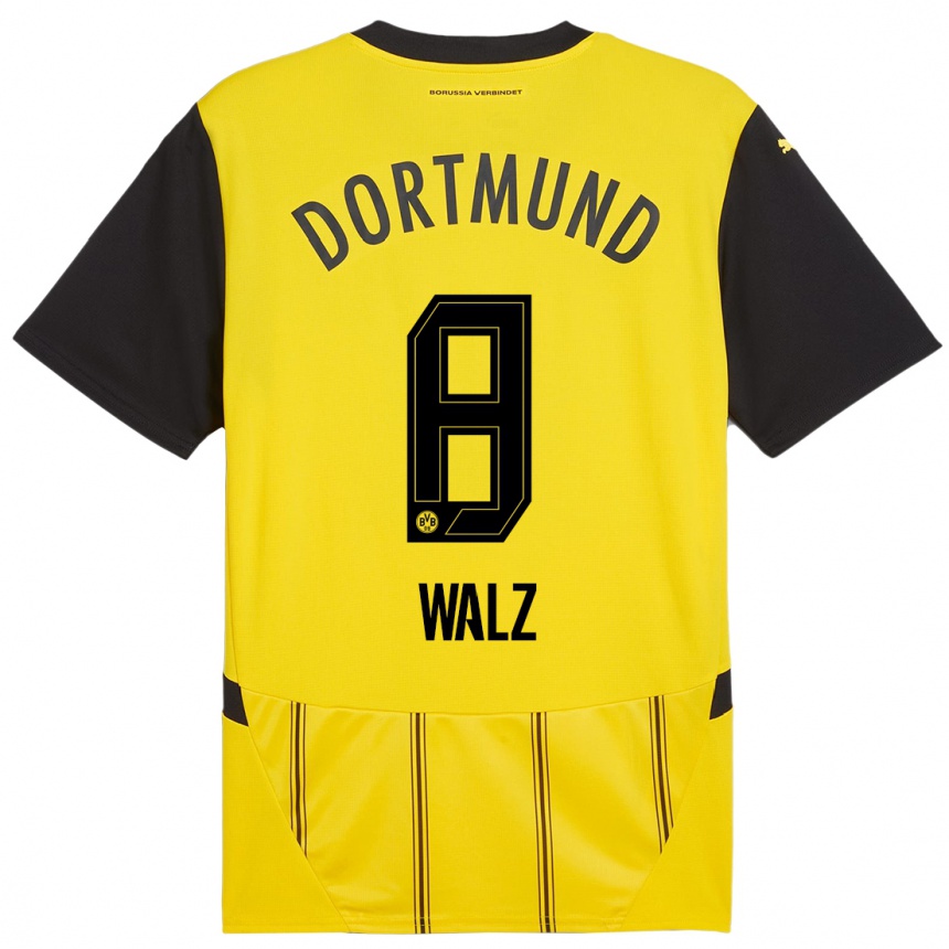 Kids Football Vasco Walz #8 Yellow Black Home Jersey 2024/25 T-Shirt Australia