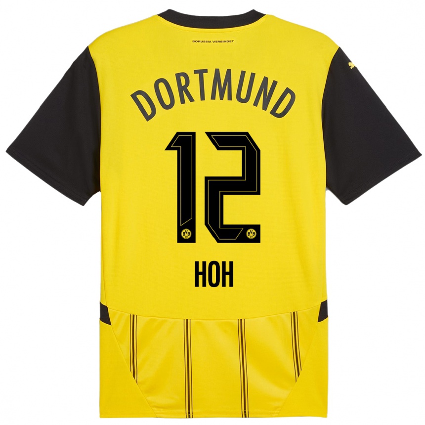 Kids Football Hendrik Hoh #12 Yellow Black Home Jersey 2024/25 T-Shirt Australia