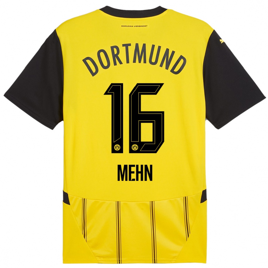 Kids Football Phil Josef Mehn #16 Yellow Black Home Jersey 2024/25 T-Shirt Australia