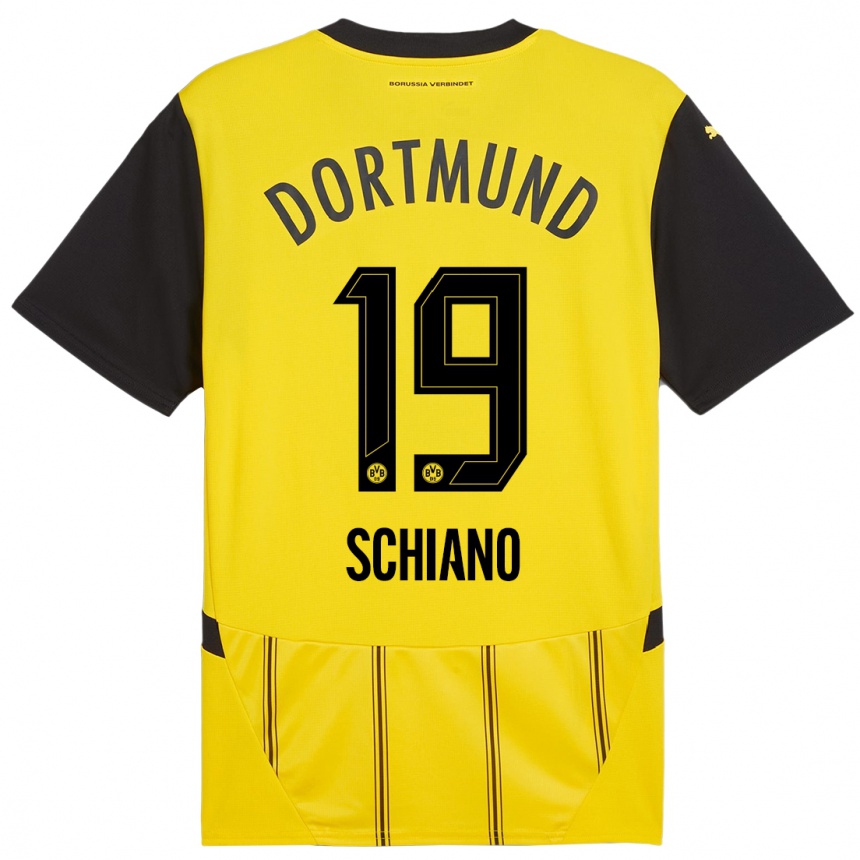 Kids Football Emilio Schiano #19 Yellow Black Home Jersey 2024/25 T-Shirt Australia