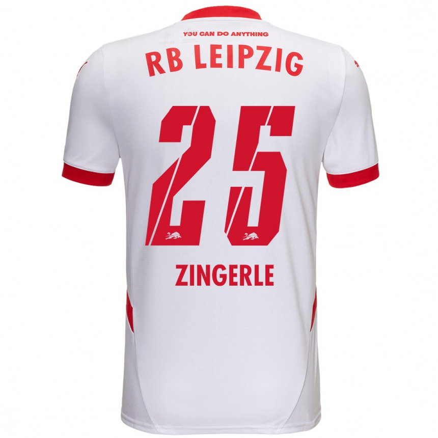 Kids Football Leopold Zingerle #25 White Red Home Jersey 2024/25 T-Shirt Australia