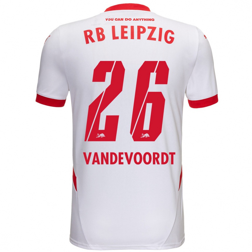 Kids Football Maarten Vandevoordt #26 White Red Home Jersey 2024/25 T-Shirt Australia