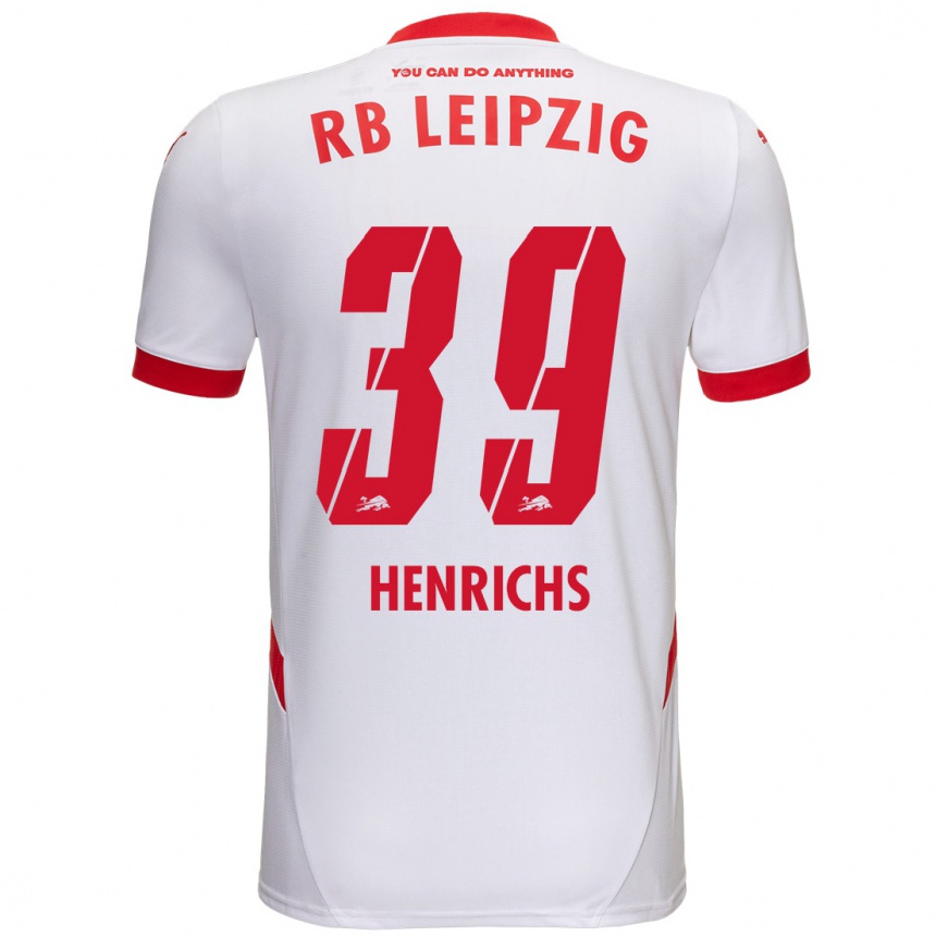 Kids Football Benjamin Henrichs #39 White Red Home Jersey 2024/25 T-Shirt Australia