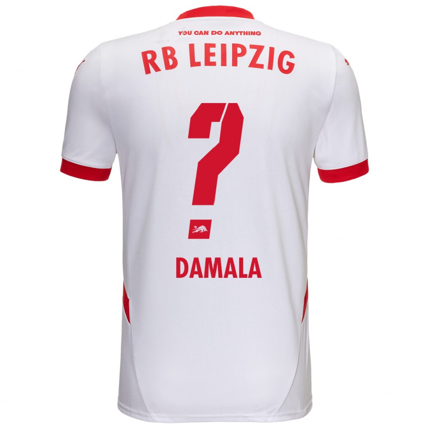 Kids Football Bilal Damala #0 White Red Home Jersey 2024/25 T-Shirt Australia