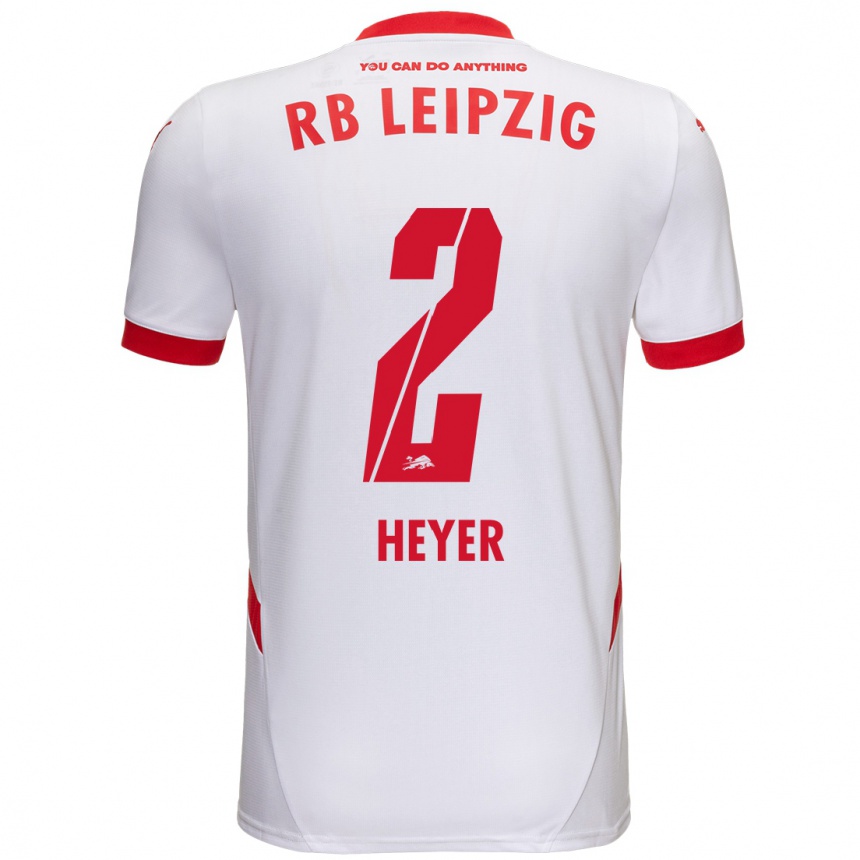 Kids Football Friedrich Heyer #2 White Red Home Jersey 2024/25 T-Shirt Australia