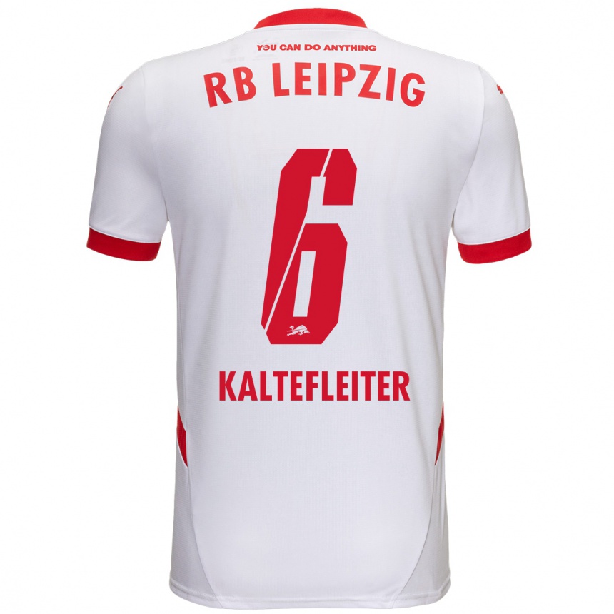 Kids Football Benno Kaltefleiter #6 White Red Home Jersey 2024/25 T-Shirt Australia