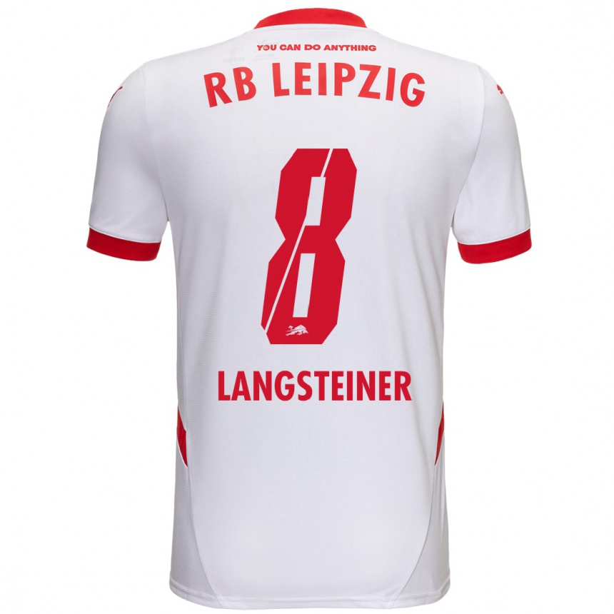 Kids Football Toni Langsteiner #8 White Red Home Jersey 2024/25 T-Shirt Australia