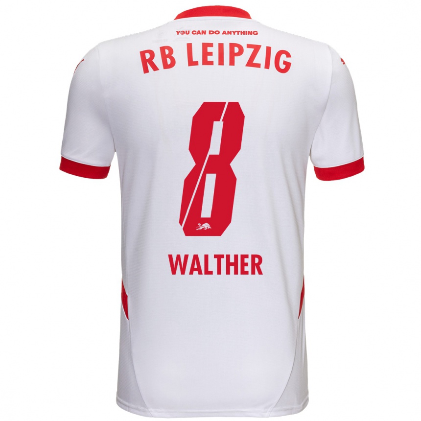 Kids Football Kofi Walther #8 White Red Home Jersey 2024/25 T-Shirt Australia