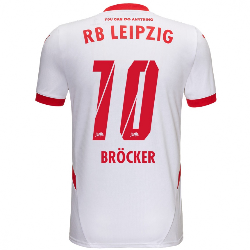 Kids Football Mads Bröcker #10 White Red Home Jersey 2024/25 T-Shirt Australia