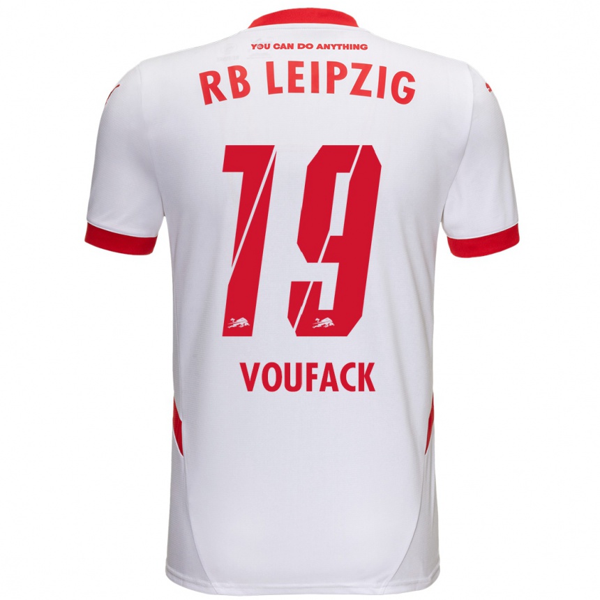 Kids Football Lionel Voufack #19 White Red Home Jersey 2024/25 T-Shirt Australia