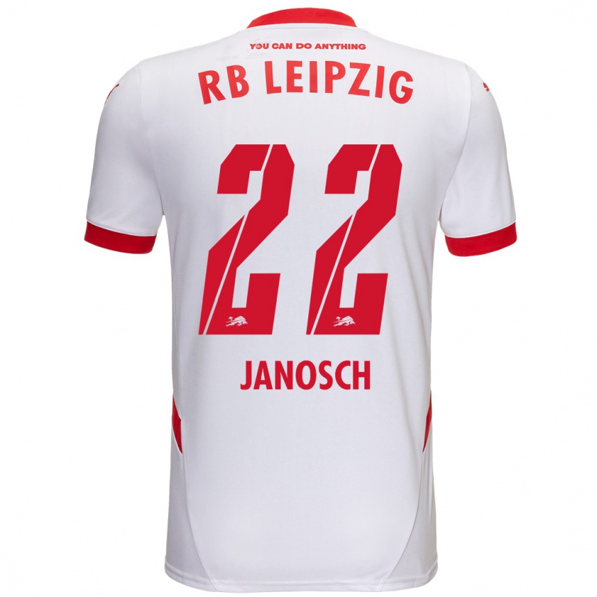 Kids Football Luca Janosch #22 White Red Home Jersey 2024/25 T-Shirt Australia