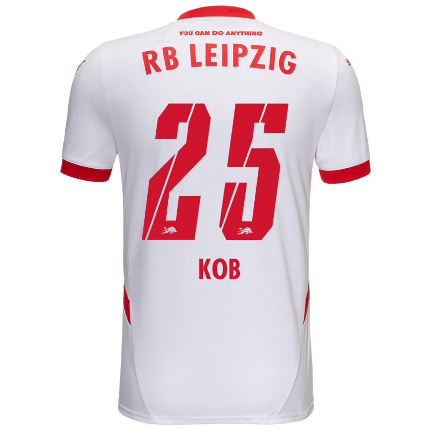 Kids Football Leon Koß #25 White Red Home Jersey 2024/25 T-Shirt Australia