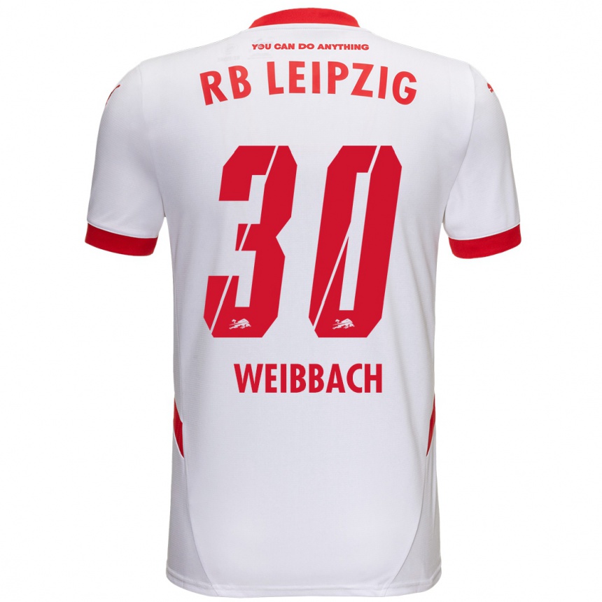 Kids Football Noah Weißbach #30 White Red Home Jersey 2024/25 T-Shirt Australia