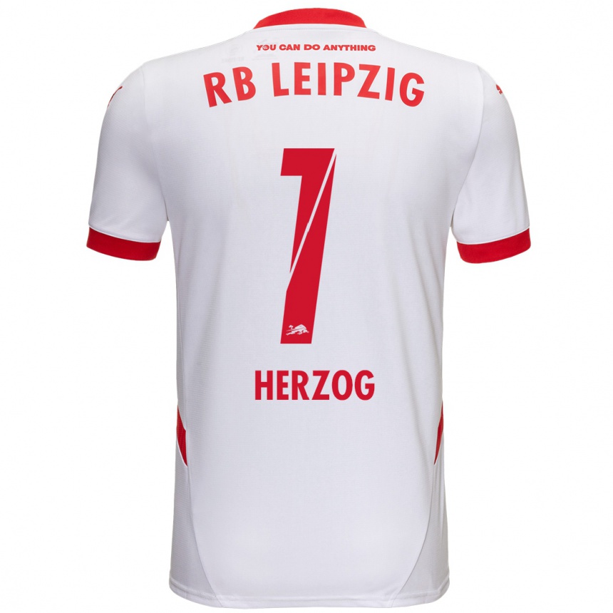 Kids Football Elvira Herzog #1 White Red Home Jersey 2024/25 T-Shirt Australia