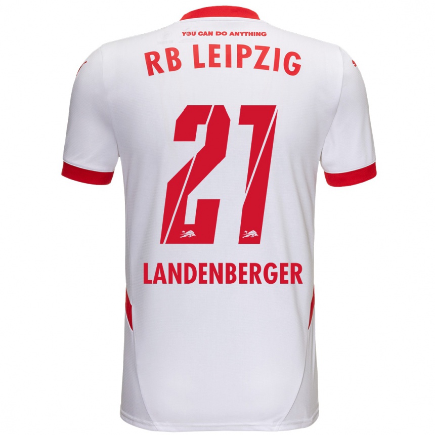 Kids Football Julia Landenberger #21 White Red Home Jersey 2024/25 T-Shirt Australia