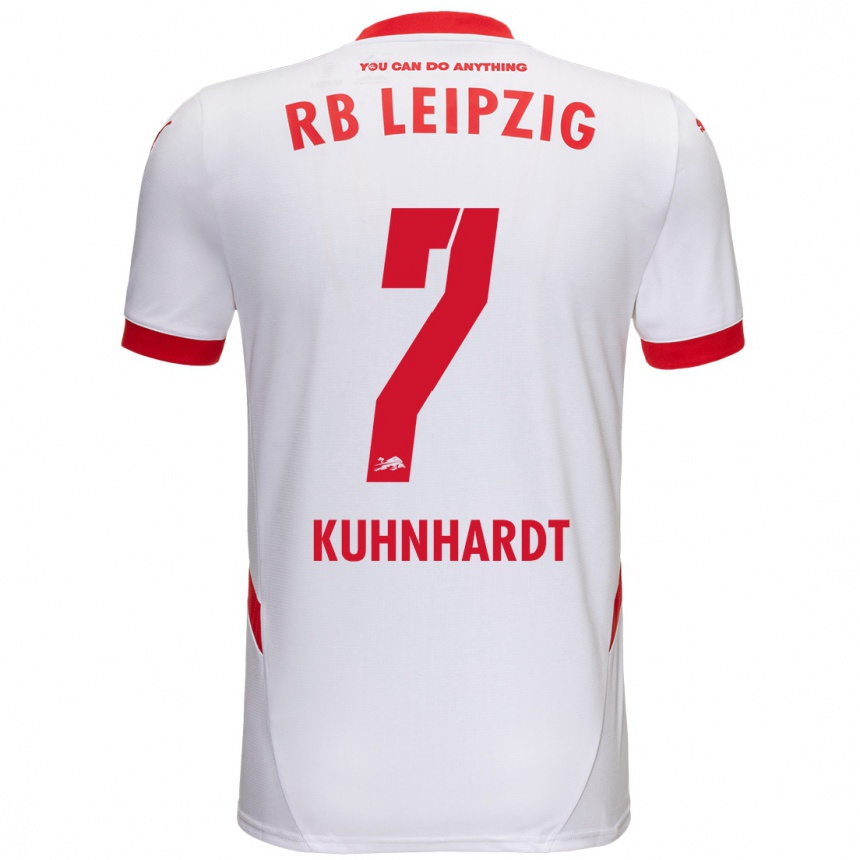 Kids Football Paul Kühnhardt #7 White Red Home Jersey 2024/25 T-Shirt Australia