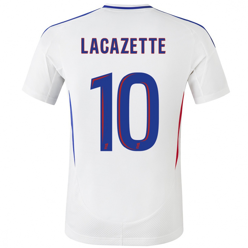 Kids Football Alexandre Lacazette #10 White Blue Home Jersey 2024/25 T-Shirt Australia