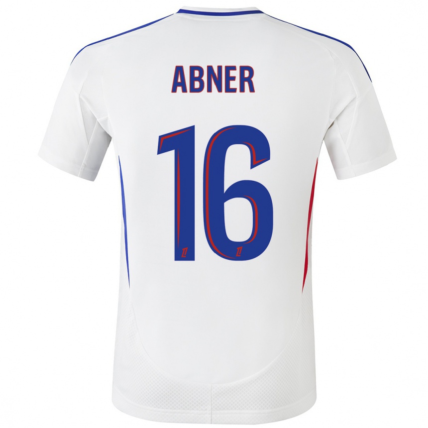 Kids Football Abner #16 White Blue Home Jersey 2024/25 T-Shirt Australia