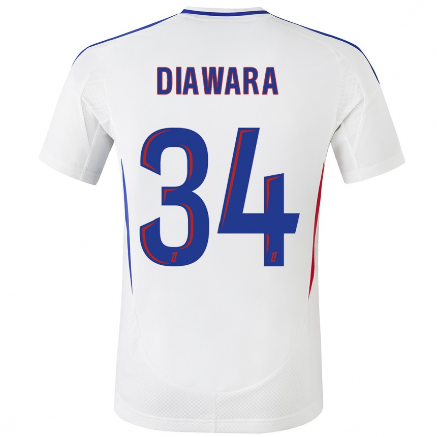 Kids Football Mahamadou Diawara #34 White Blue Home Jersey 2024/25 T-Shirt Australia