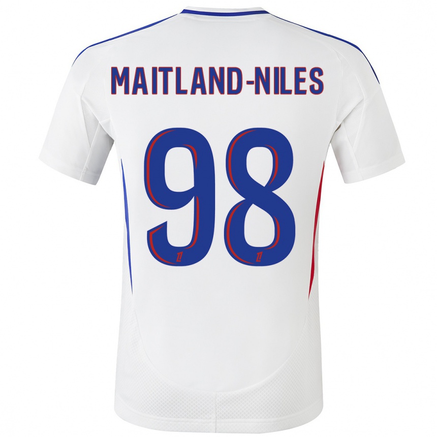 Kids Football Ainsley Maitland-Niles #98 White Blue Home Jersey 2024/25 T-Shirt Australia