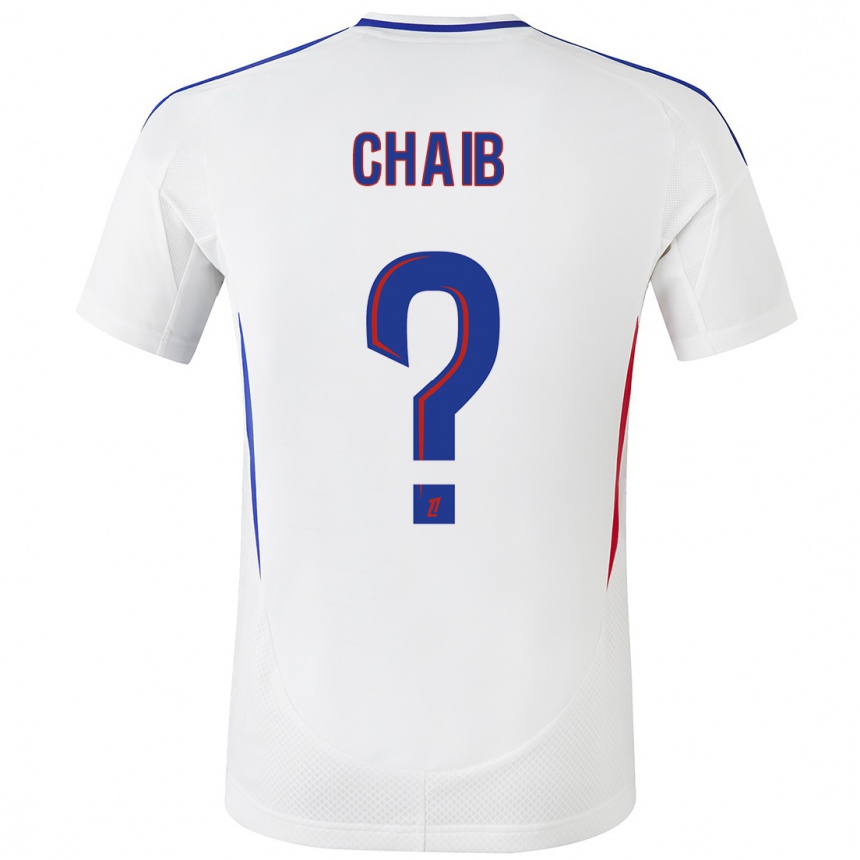 Kids Football Yacine Chaib #0 White Blue Home Jersey 2024/25 T-Shirt Australia